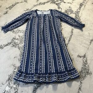 Cozee Corner Nightgown Sleep Dress Womens Size Large Blue Printed Flannel